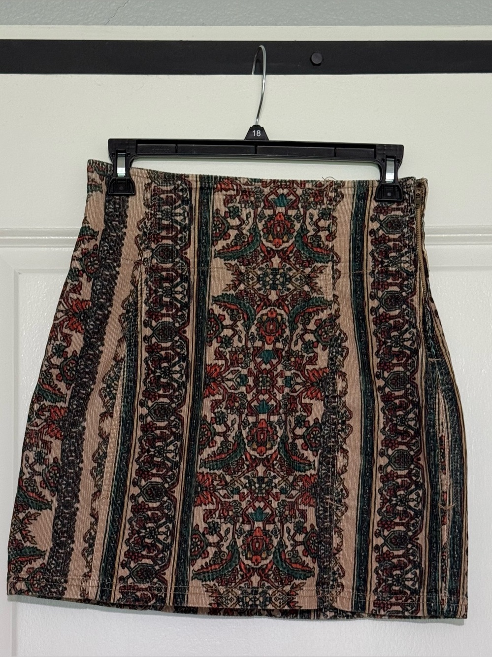 Free People Multicolor Paisley Mini Skirt - Teal, Orange, Cream